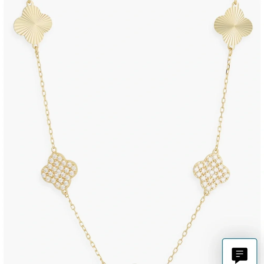Argento Vivo Gold Clover Necklace - Picture 2 of 4